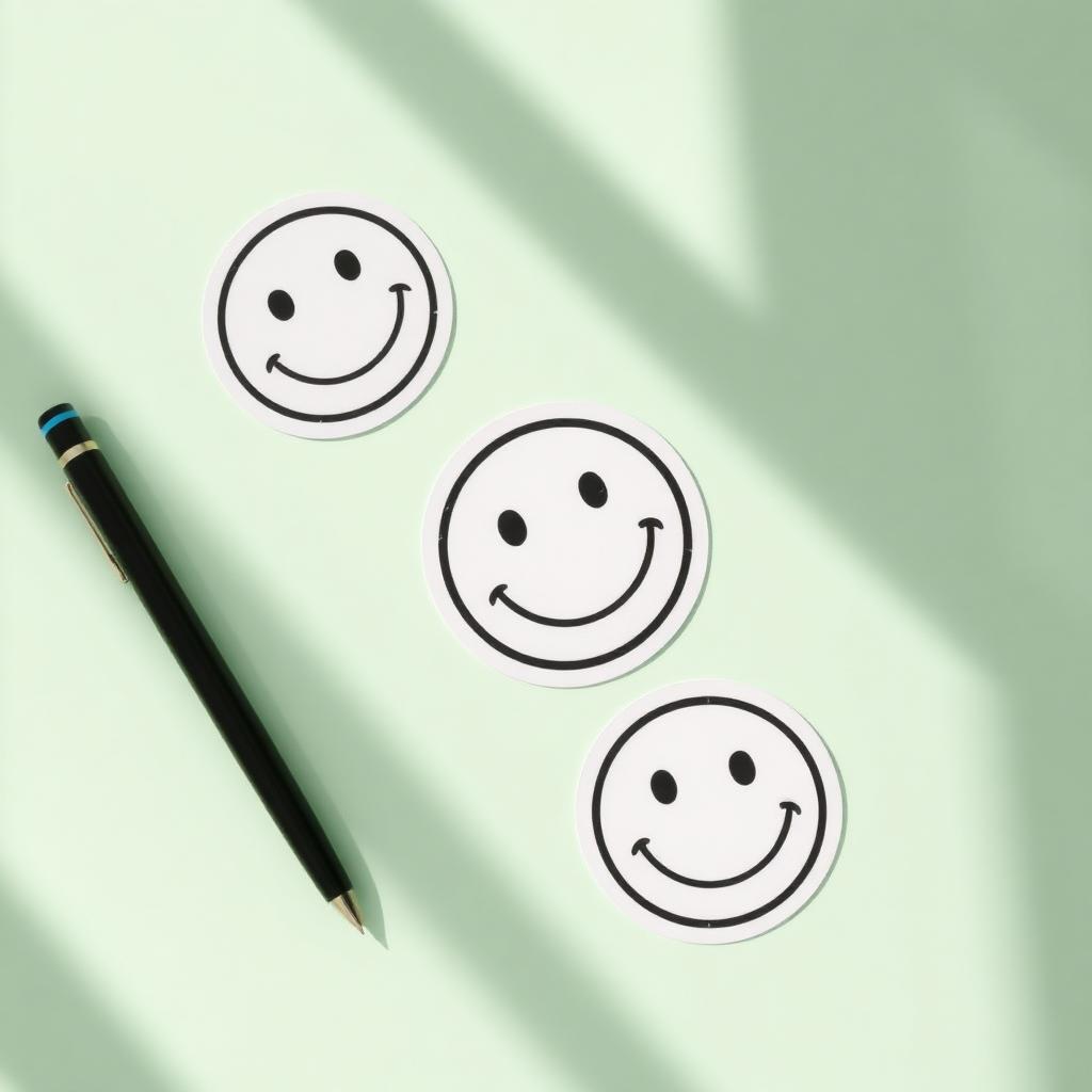 Sticker Smiley Line
